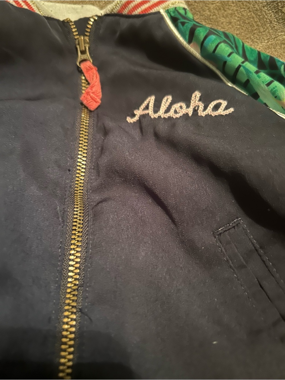 Genuine kids from Oshkosh size 18 months Navy Aloha Embroidered Jacket